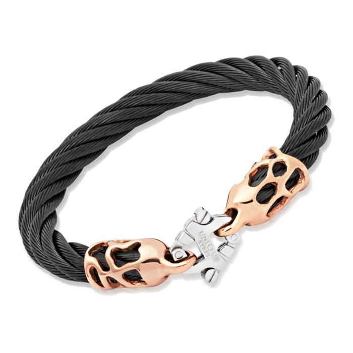 Stainless steel bracelet wire rope look