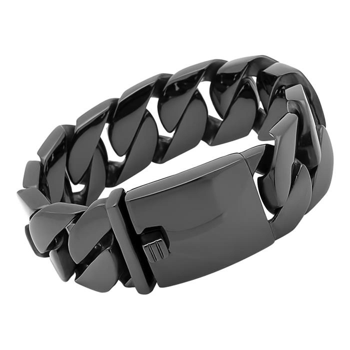 Solid stainless steel bracelet black