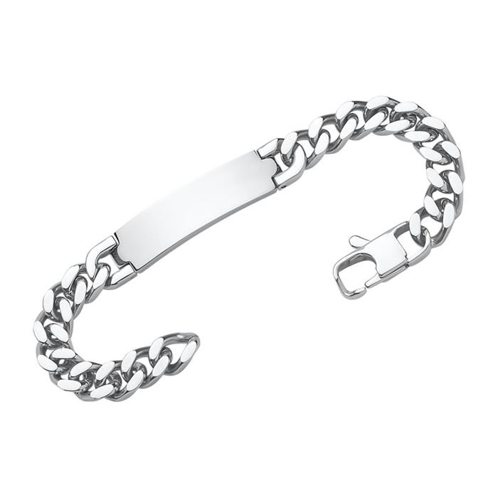 Pulsera grabable de acero inoxidable macizo para hombre