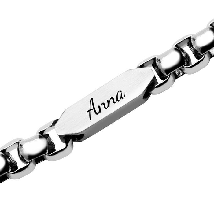 Stainless steel engraving bracelet high gloss polished