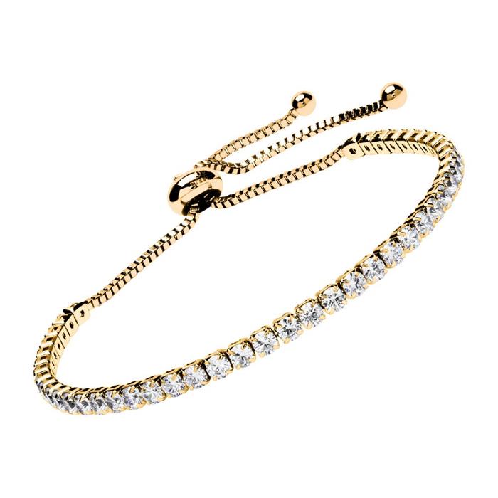 Bracelet stainless steel IP-gold zirconia