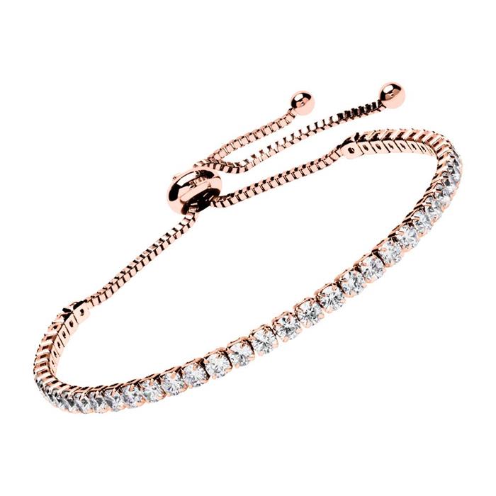 IP-Roségold Edelstahl Armband Zirkonia