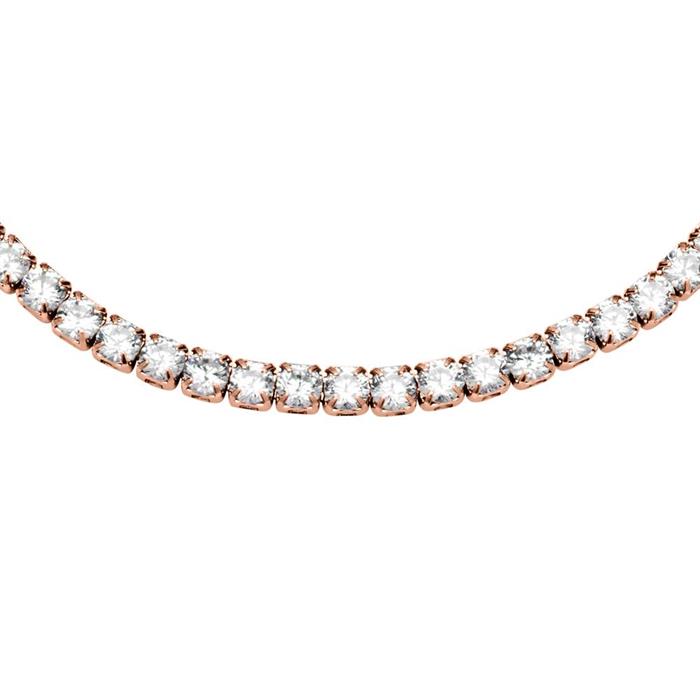 Ip-rosegold stainless steel bracelet zirconia