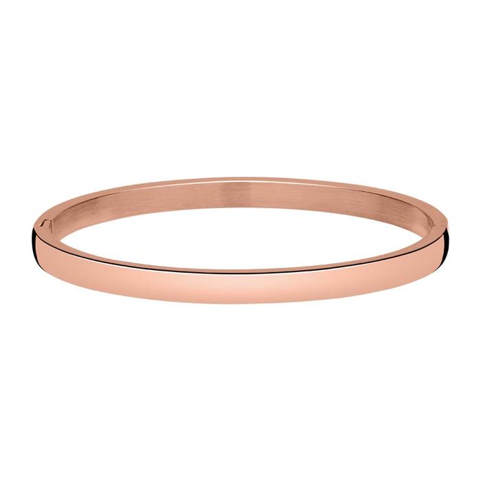 Pulsera de mujer grabable de acero inoxidable chapado en oro rosa