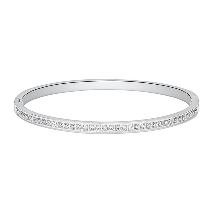 Stainless Steel Bracelet With Zirconia, Engravable