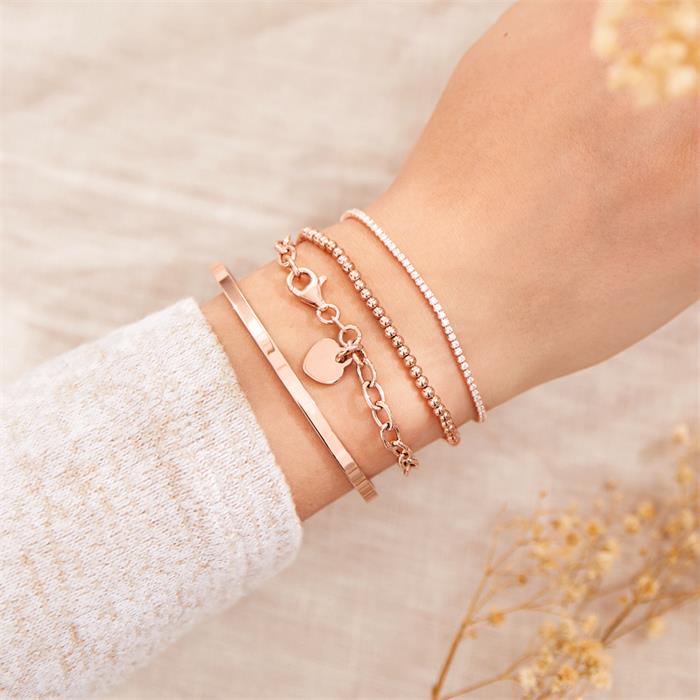 Engravable stainless steel IP rose gold bangle