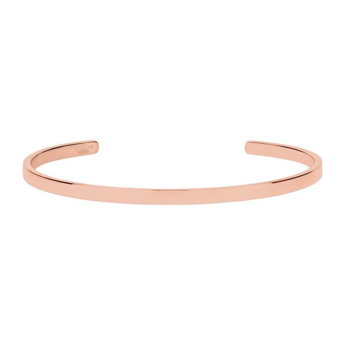 Engravable stainless steel IP rose gold bangle
