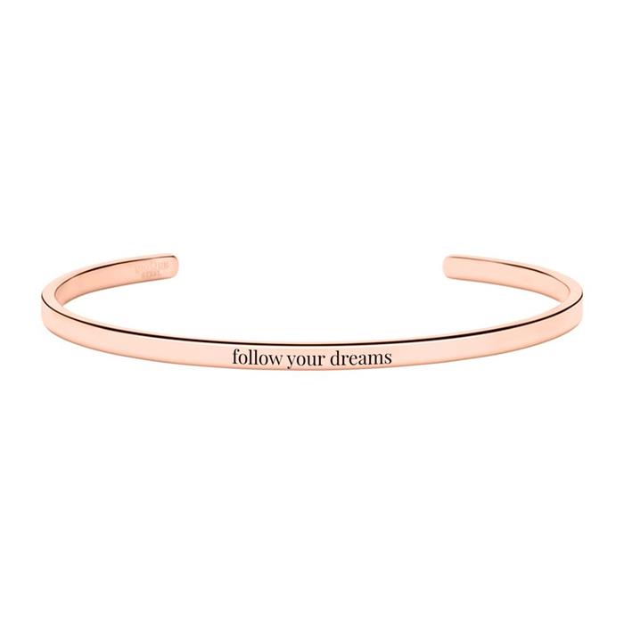 Engravable stainless steel IP rose gold bangle