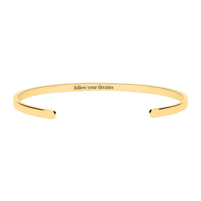 Bangle Made Of Gold-Plated Stainless Steel, Engravable