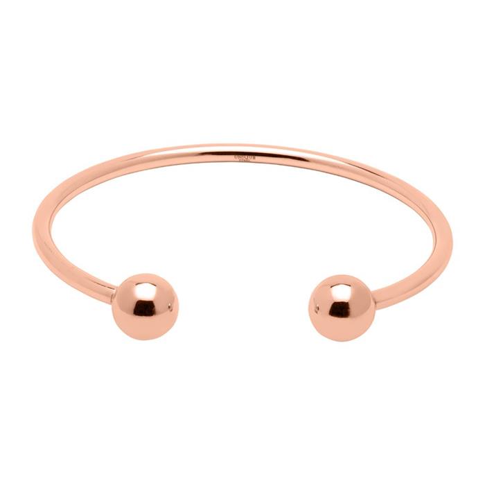 Open bangle in rose gold plated stainless steel