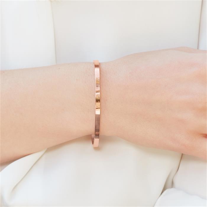 Rose gold plated stainless steel bracelet