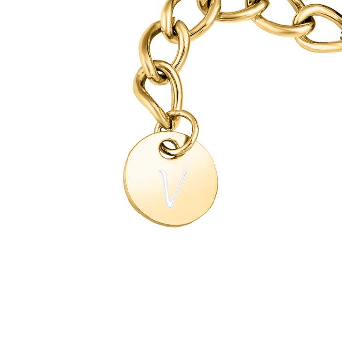 Ladies bracelet in gold-plated stainless steel