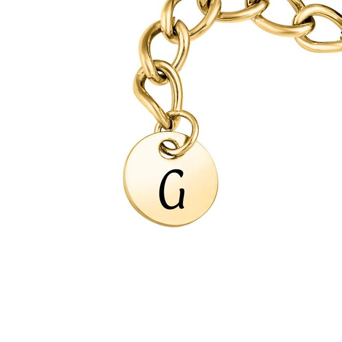 Ladies bracelet in gold-plated stainless steel