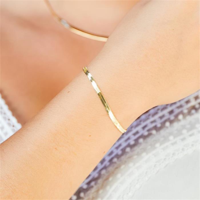 Ladies bracelet in gold-plated stainless steel