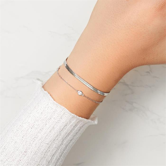 Schlangenarmband f&#xFC;r Damen aus Edelstahl