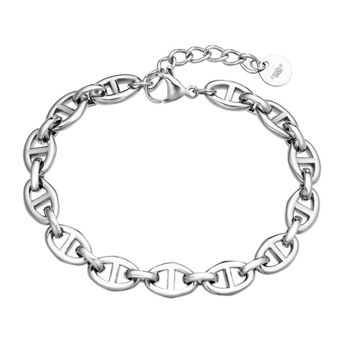 Ladies bracelet with anchor chain links in stainless steel