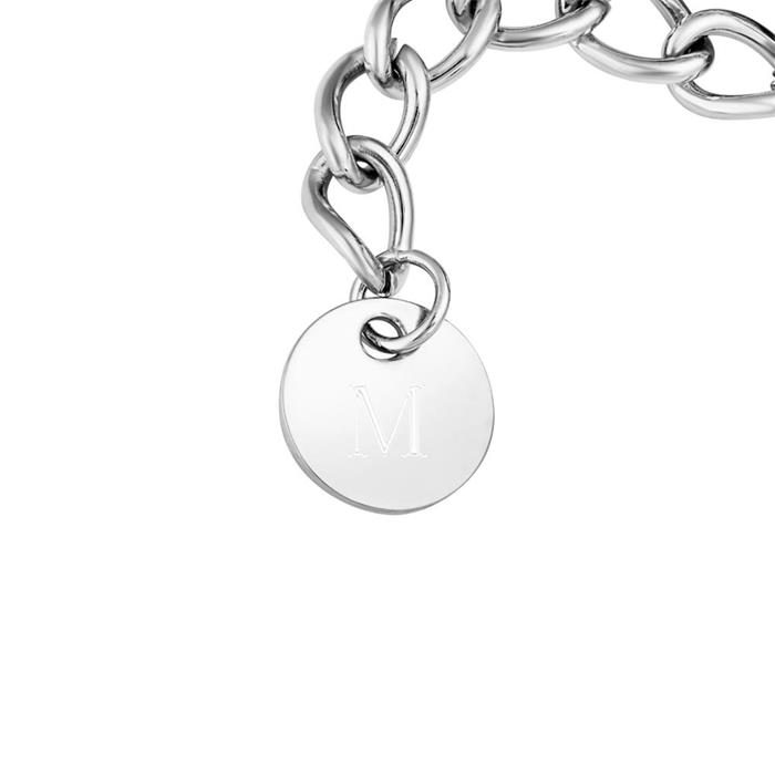 Ladies bracelet with anchor chain links in stainless steel