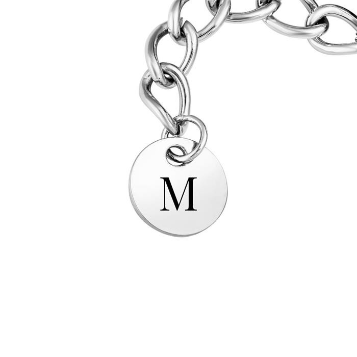 Ladies bracelet with anchor chain links in stainless steel