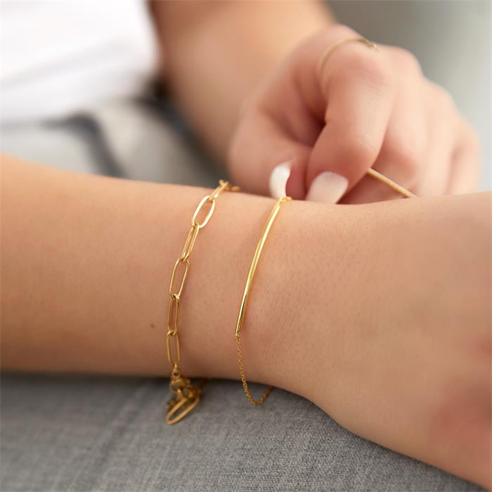 Ladies bracelet in gold-plated stainless steel
