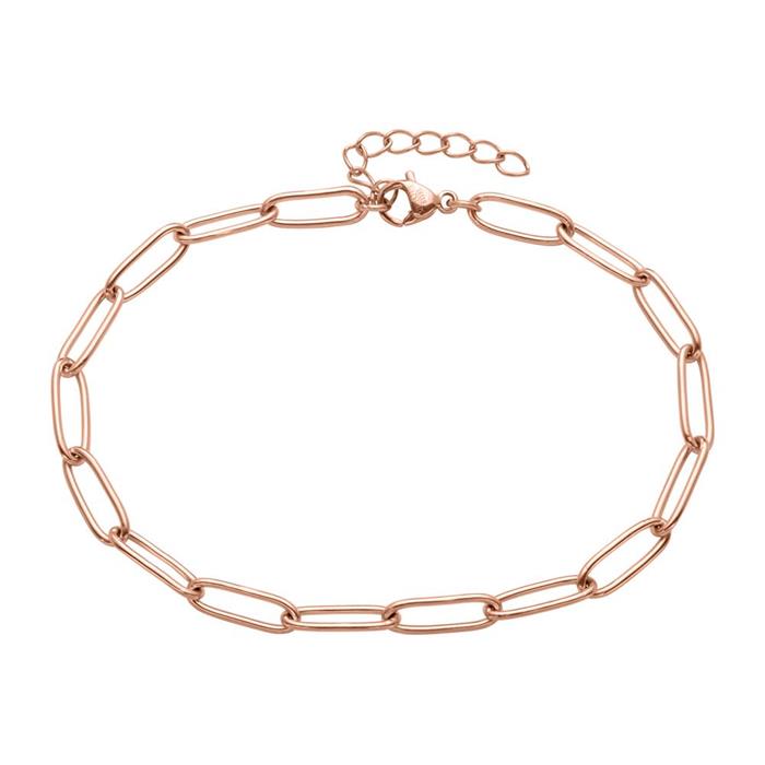 Ladies bracelet in rose gold-plated stainless steel