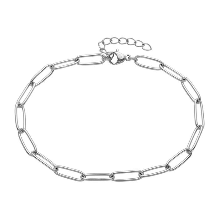 Link bracelet for ladies in stainless steel