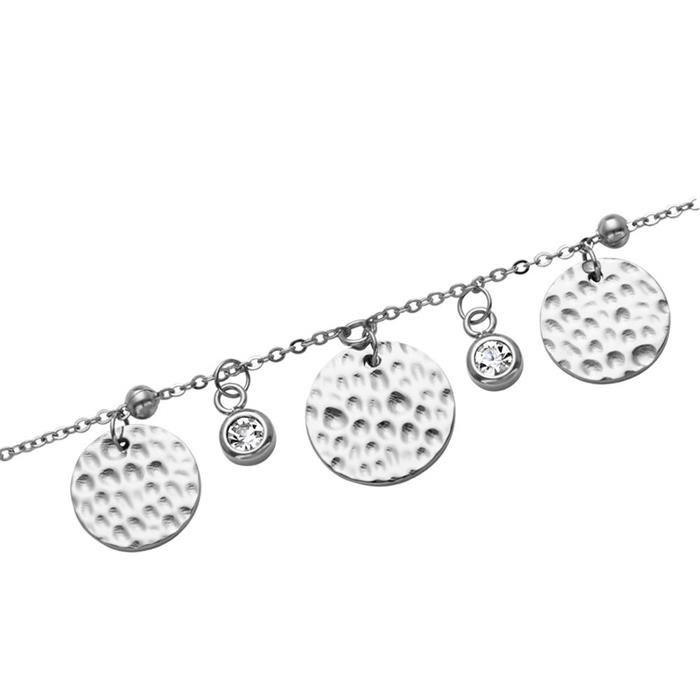 Ladies bracelet in stainless steel with zirconia