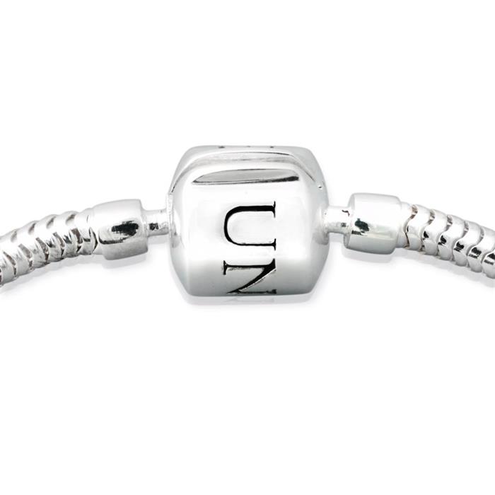 Sterling silver bead bracelet clip fastener