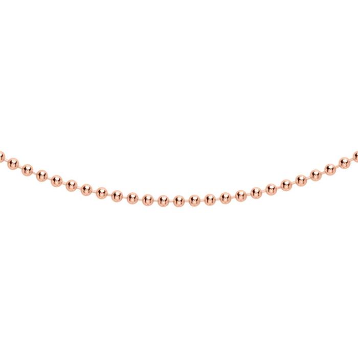 Kogelketting van 1,8 mm in sterling zilver, roségoud verguld