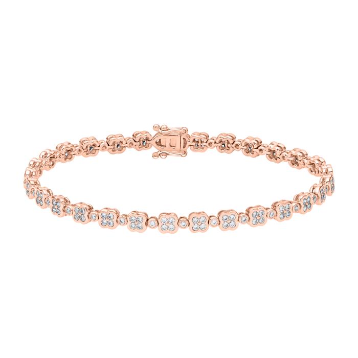 Damesarmband in ros&#xE9;goud met diamanten