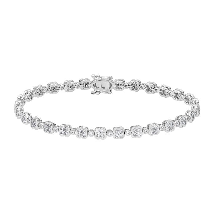 Pulsera de diamantes en oro blanco o platino para mujer