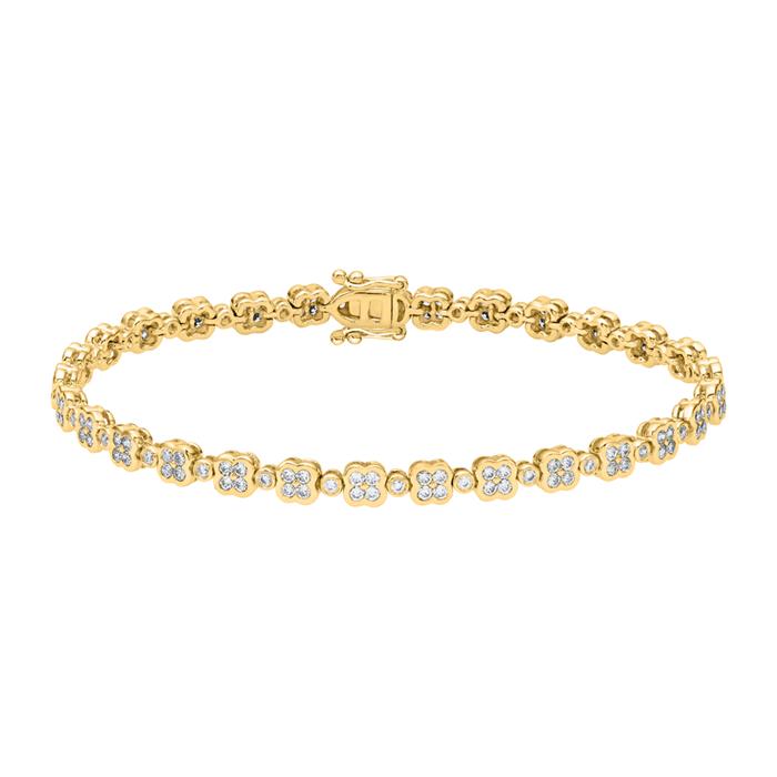 Golden ladies' bracelet with lab grown diamonds