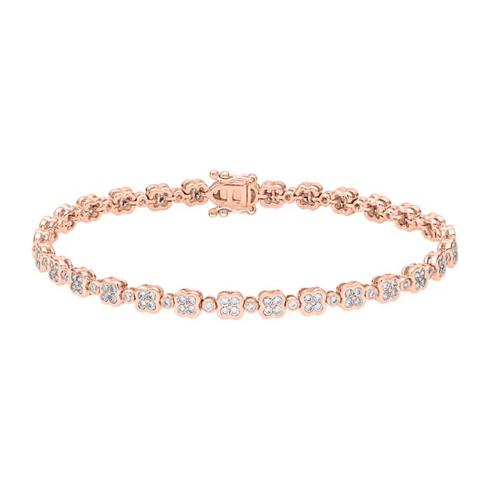 Bracelet with lab grown diamonds in rose gold