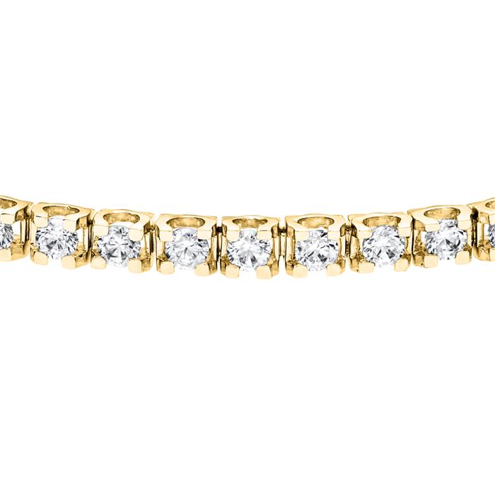 Golden tennis bracelet with diamonds for women