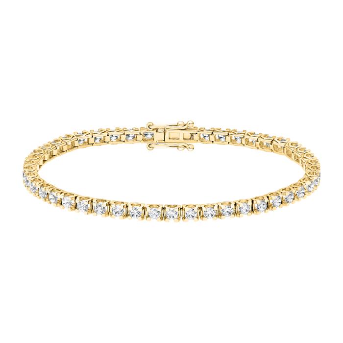 Tennis bracelet with lab grown diamonds in gold