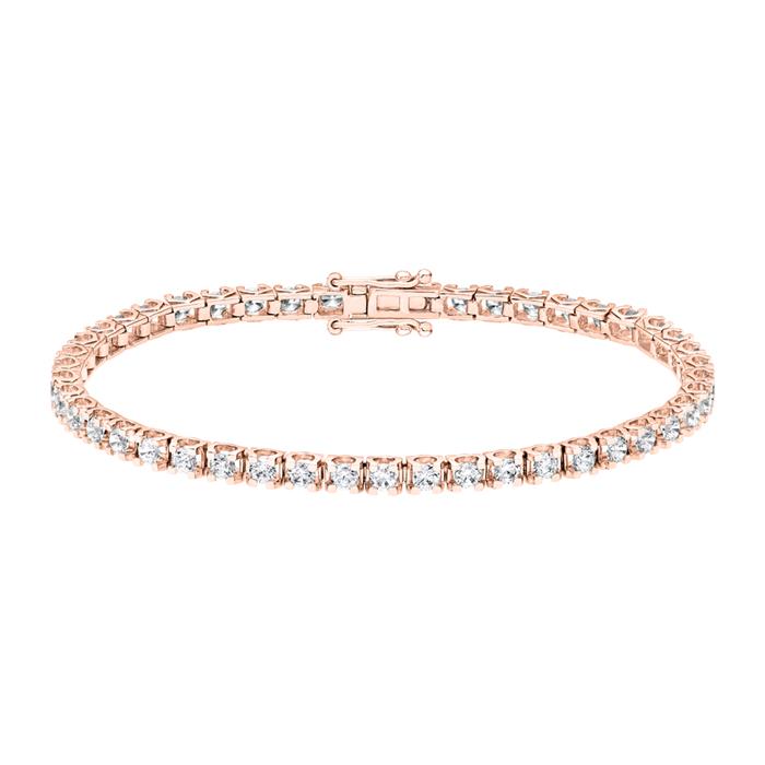 Pulsera de tenis de oro rosa con diamantes cultivados en laboratorio