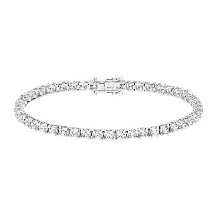 Rivière bracelet, lab grown diamonds, white gold, platinum