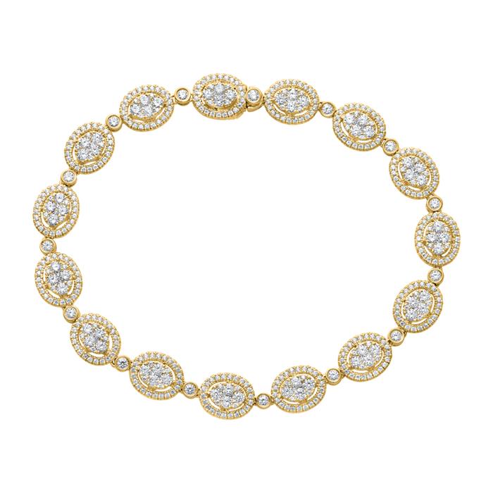 Diamantarmband im Halo-Stil aus Gold für Damen
