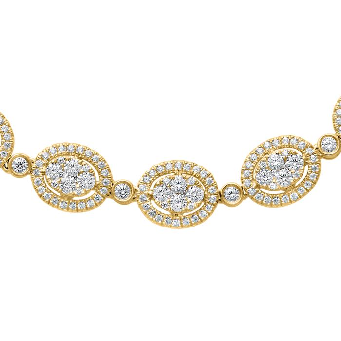 Pulsera de diamantes estilo halo en oro para mujer