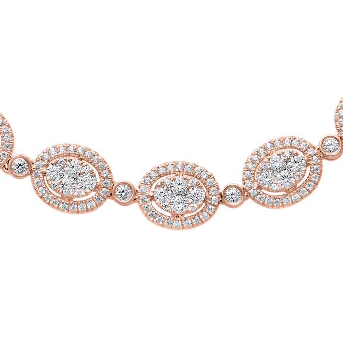 Ladies' halo-style bracelet in rose gold with diamonds