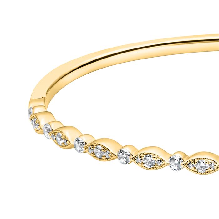 Ladies' gold bangle with 45 diamonds