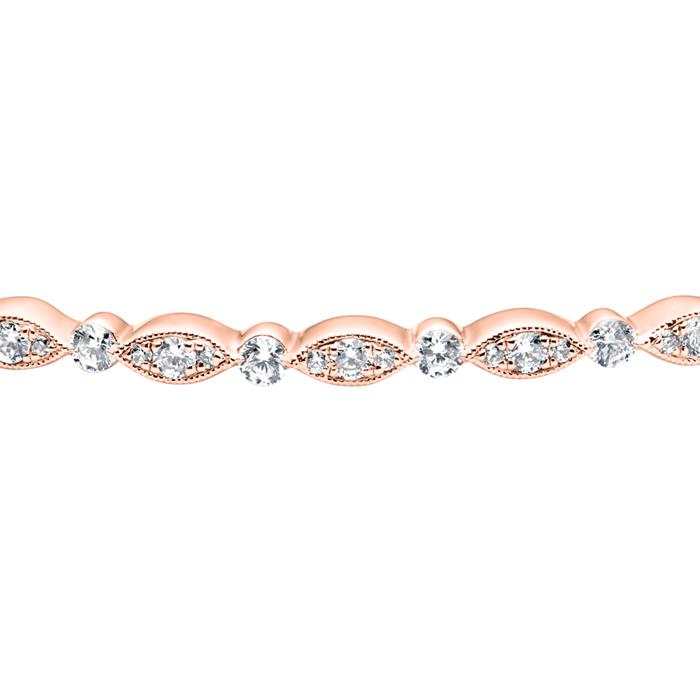 Brazalete de oro rosa para mujer con diamantes