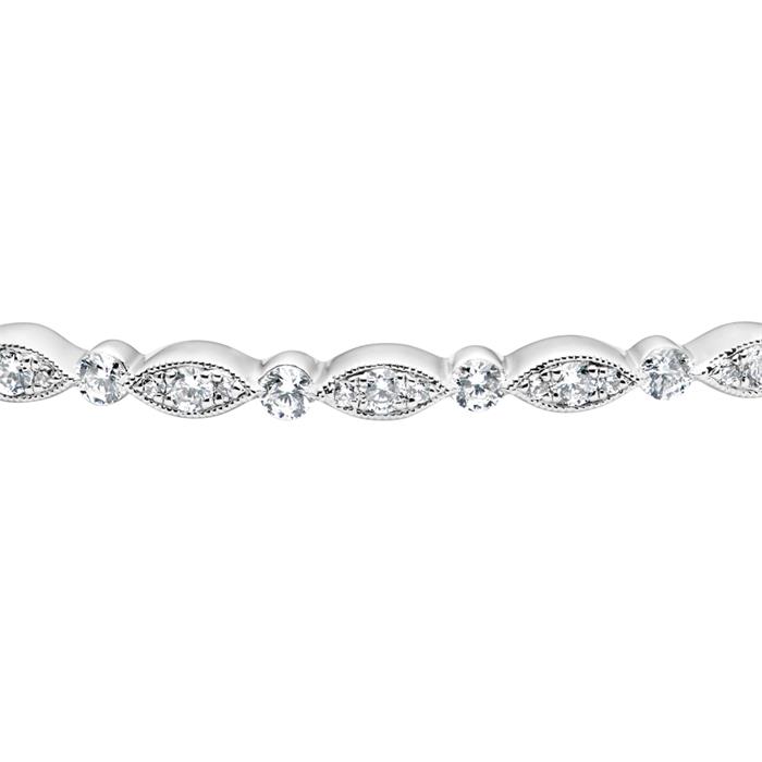 Diamond bangle in white gold or platinum for ladies
