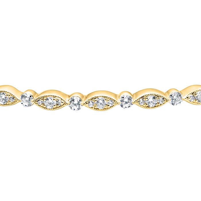 Armreif mit lab grown Diamanten aus Gelbgold für Damen