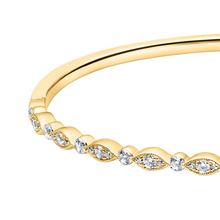 Armreif mit lab grown Diamanten aus Gelbgold für Damen