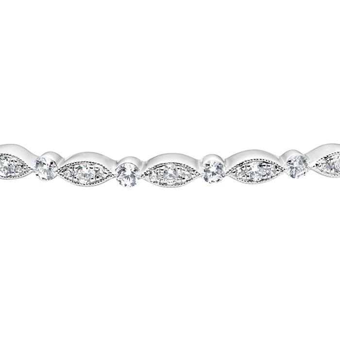 Bangle with lab grown diamonds, white gold or platinum