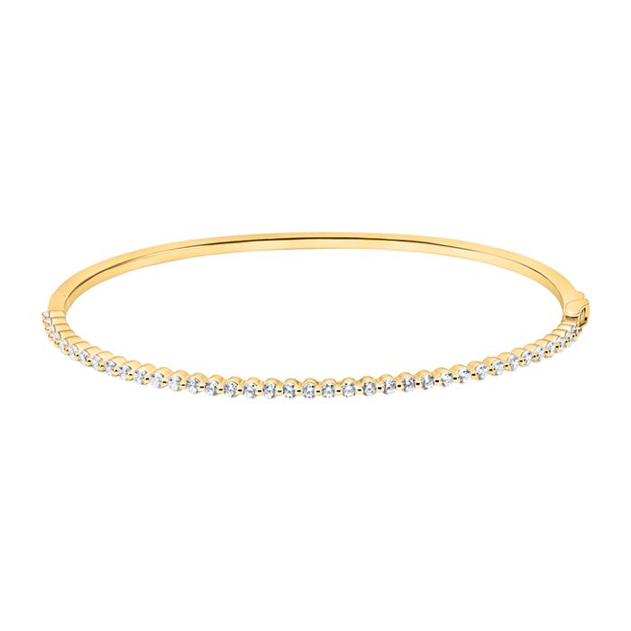 Diamond bangle in yellow gold with diamonds