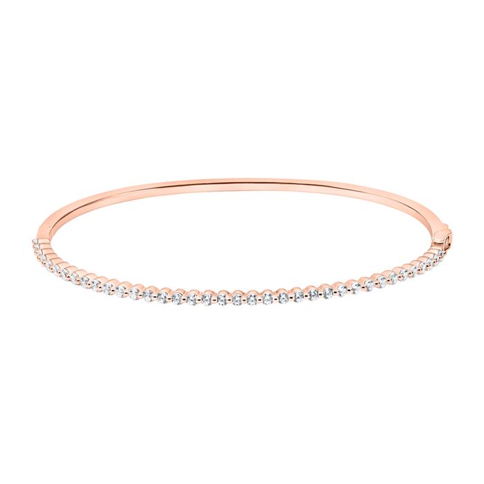 Ladies' bangle in rose gold with diamonds