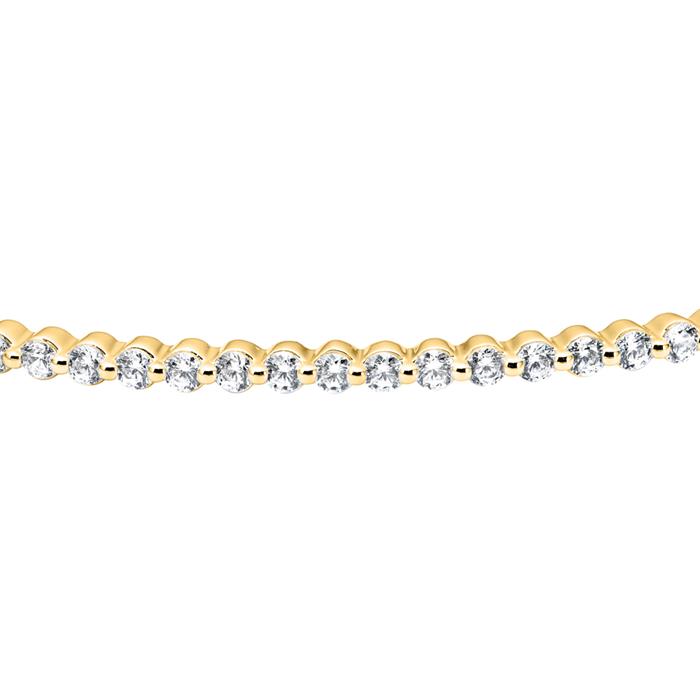 Golden bangle with lab grown diamonds