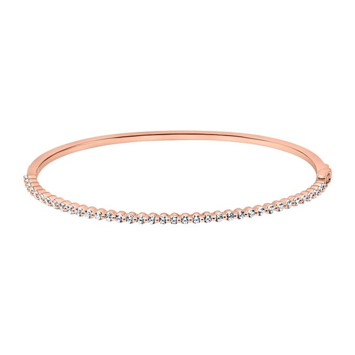 Rose gold bangle for ladies with lab grown diamonds