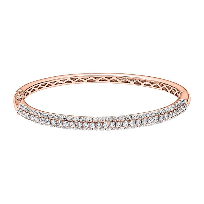 Ladies' rose gold bangle with diamonds